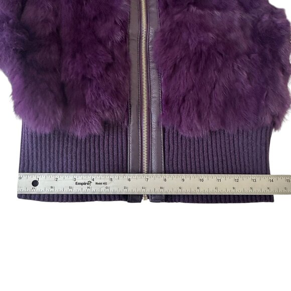 RARE NWT Purple Dyed Genuine Rabbit Fur Jacket Size M Che-Bella Vintage Y2K NOS - Picture 13 of 13